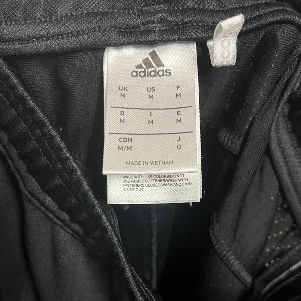 Adidas Mens Black Joggers with White Stripes - Picture 4 of 4